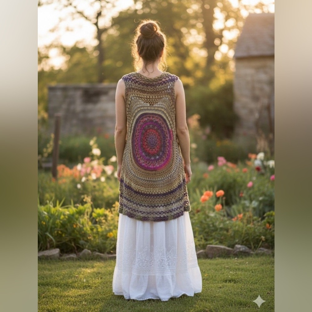 NWT Jaded Gypsy Sweet Thing Crochet Vest One Size